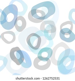 Light BLUE vector seamless background with bubbles. Glitter abstract illustration with blurred drops of rain. Design for textile, fabric, wallpapers.