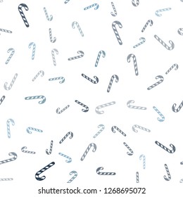 Light BLUE vector seamless background with tasty xmas sweets.