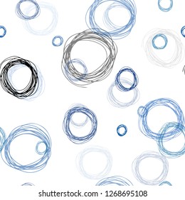 Light BLUE vector seamless background with bubbles. Beautiful colored illustration with blurred circles in nature style. Design for wallpaper, fabric makers.