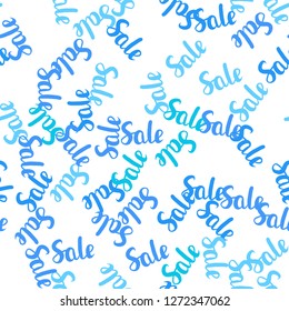 Light BLUE vector seamless background with 70, 90 % signs of sales. Illustration with signs of sales on abstract template. Backdrop for super sales on Black Friday.