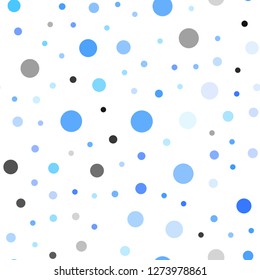 Light BLUE vector seamless background with bubbles. Illustration with set of shining colorful abstract circles. Pattern for design of fabric, wallpapers.