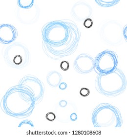 Light BLUE vector seamless background with bubbles. Modern abstract illustration with colorful water drops. Template for business cards, websites.