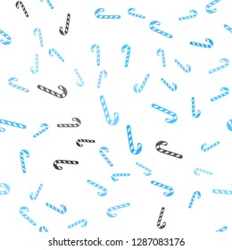 Light BLUE vector seamless background with tasty xmas sweets.