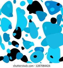 Light BLUE vector seamless background with bubbles. Glitter abstract illustration with blurred drops of rain. Pattern for design of fabric, wallpapers.