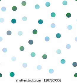 Light BLUE vector seamless background with dots. Illustration with set of shining colorful abstract circles. The pattern can be used for aqua ad, booklets.