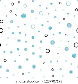 Light BLUE vector seamless background with bubbles. Abstract illustration with colored bubbles in nature style. Template for business cards, websites.