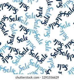 Light BLUE vector seamless background with 70, 90 % signs of sales. Gradient illustration with discount signs on white backdrop. Pattern for ads, posters, banners of sales.