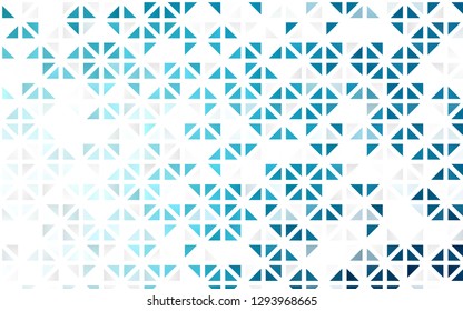 Light BLUE vector seamless background with triangles. Triangles on abstract background with colorful gradient. Pattern for design of window blinds, curtains.