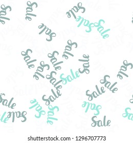 Light BLUE vector seamless background with 70, 90 % signs of sales. Gradient illustration with discount signs on white backdrop. Template for season sales, shopping ads.