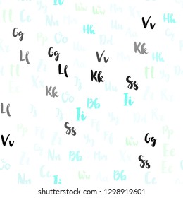 Light BLUE vector seamless background with signs of alphabet. Blurred design in simple style with signs of alphabet. Design for wallpaper, fabric makers.