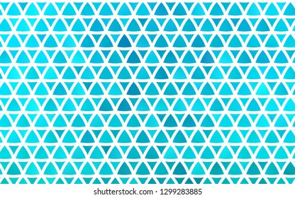 Light BLUE vector seamless background with triangles. Illustration with set of colorful triangles. Pattern for design of fabric, wallpapers.