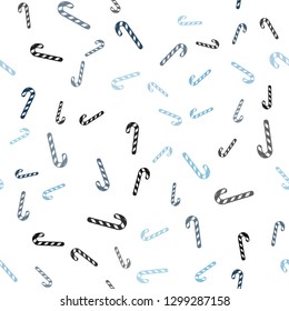 Light BLUE vector seamless background with tasty xmas sweets.
