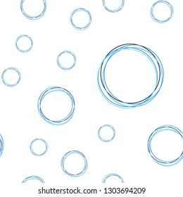 Light BLUE vector seamless background with bubbles. Beautiful colored illustration with blurred circles in nature style. Design for wallpaper, fabric makers.