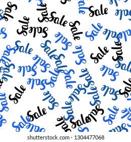 Light BLUE vector seamless background with 70, 90 % signs of sales. Colorful set of  percentage signs in simple style. Template for season sales, shopping ads.
