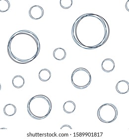 Light BLUE vector seamless background with bubbles. Illustration with set of shining colorful abstract circles. Texture for window blinds, curtains.