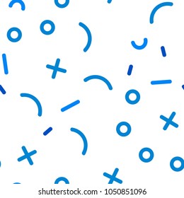 Light BLUE vector seamless cover with abstract shapes. Seamless gradient abstract lines on white background. Pattern for design of window blinds, curtains.