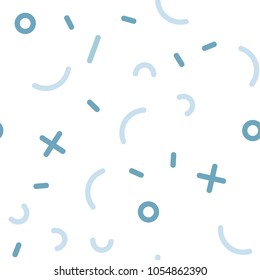 Light BLUE vector seamless cover with abstract shapes. Colorful seamless gradient with lines and signs of maths. Trendy design for wallpaper, fabric makers.