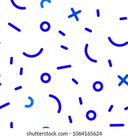 Light BLUE vector seamless cover with abstract shapes. Seamless Illustration with set of abstact gradient lines. Pattern for trendy fabric, wallpapers.