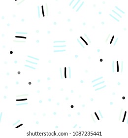 Light BLUE vector seamless cover with abstract shapes. Trendy seamless illustration with abstract lines. Design for textile, fabric, wallpapers.