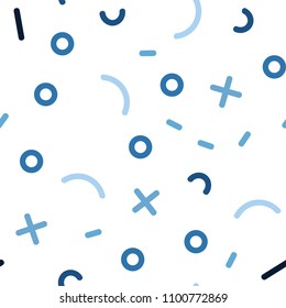Light BLUE vector seamless cover with abstract shapes. Trendy seamless illustration with abstract lines. Pattern for design of fabric, wallpapers.