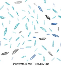 Light BLUE vector seamless cover with spots. Glitter abstract illustration with blurred drops of rain. Completely new template for your brand book.