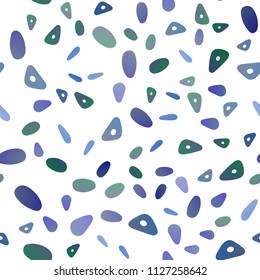 Light BLUE vector seamless cover in polygonal style with circles. Decorative design in abstract style with lines, dots. Pattern for commercials.