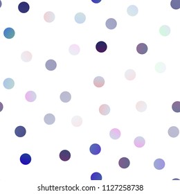 Light BLUE vector seamless cover with spots. Glitter abstract illustration with blurred drops of rain. Beautiful design for your business natural advert.