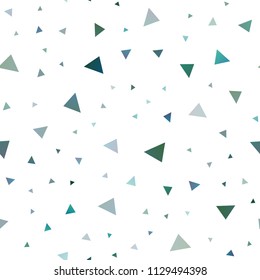 Light BLUE vector seamless cover in polygonal style. Illustration with set of colorful triangles. Best design for your ad, poster, banner.