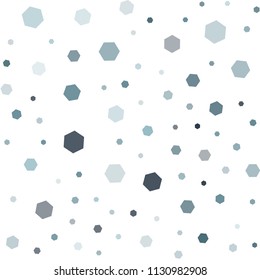 Light BLUE vector seamless cover with set of hexagons. Illustration of colored hexagons on white surface. New template for your brand book.