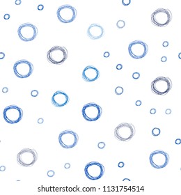 Light BLUE vector seamless cover with spots. Blurred decorative design in abstract style with bubbles. Pattern can be used for futuristic ad, booklets.