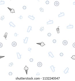 Light BLUE vector seamless cover with cuisine gourmet. Glitter abstract sketch with gourmet food. Pattern for menu of cafes, bars, restaurants.