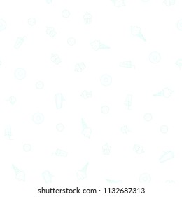 Light BLUE vector seamless cover with cuisine gourmet. Beautiful colored illustration with food in doodle style. Pattern for ad, booklets, leaflets of restaurants.