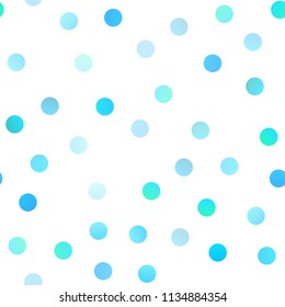 Light BLUE vector seamless cover with spots. Blurred decorative design in abstract style with bubbles. The pattern can be used for aqua ad, booklets.