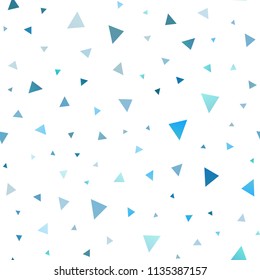 Light BLUE vector seamless cover in polygonal style. Glitter abstract illustration with triangular shapes. Best design for your ad, poster, banner.