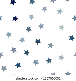 Light BLUE vector seamless cover with small and big stars. Shining colored illustration with stars. The pattern can be used for wrapping gifts.