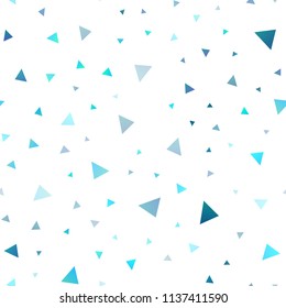 Light BLUE vector seamless cover in polygonal style. Abstract gradient illustration with triangles. Modern template for your landing page.
