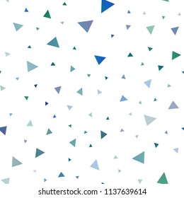 Light BLUE vector seamless cover in polygonal style. Triangles on abstract background with colorful gradient. Pattern for busines ad, booklets, leaflets