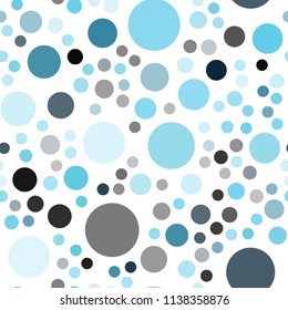 Light BLUE vector seamless cover with spots. Abstract illustration with colored bubbles in nature style. New design for ad, poster, banner of your website.