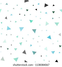 Light BLUE vector seamless cover in polygonal style. Modern abstract illustration with colorful triangles. Pattern for commercials.