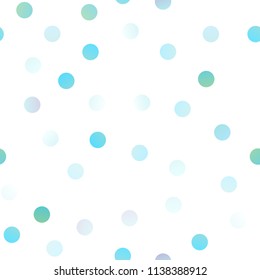 Light BLUE vector seamless cover with spots. Modern abstract illustration with colorful water drops. Pattern can be used as texture of water, rain drops.
