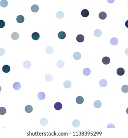 Light BLUE vector seamless cover with spots. Beautiful colored illustration with blurred circles in nature style. Completely new template for your brand book.