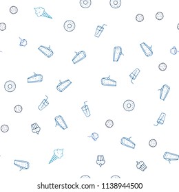 Light BLUE vector seamless cover with cuisine gourmet. Beautiful colored illustration with food in doodle style. Pattern for ad, booklets, leaflets of restaurants.