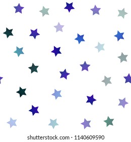 Light BLUE vector seamless cover with small and big stars. Modern geometrical abstract illustration with stars. The template can be used as a background.