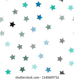 Light BLUE vector seamless cover with small and big stars. Blurred decorative design in simple style with stars. The pattern can be used for websites.