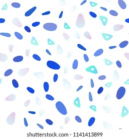 Light BLUE vector seamless cover in polygonal style with circles. Decorative design in abstract style with lines, dots. Best design for your ad, poster, banner.
