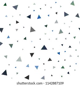 Light BLUE vector seamless cover in polygonal style. Illustration with set of colorful triangles. Modern template for your landing page.