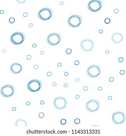 Light BLUE vector seamless cover with spots. Glitter abstract illustration with blurred drops of rain. Pattern can be used for ads, leaflets.