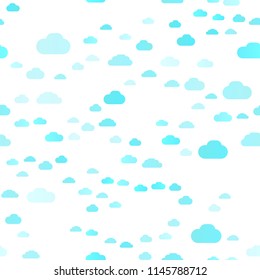 Light BLUE vector seamless cover with clouds. Modern illustration with colorful gradient clouds. Pattern for design of window blinds, curtains.