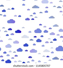 Light BLUE vector seamless cover with clouds. Beautiful illustration with colorful sky, clouds. Pattern for design of window blinds, curtains.