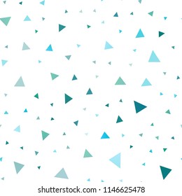 Light BLUE vector seamless cover in polygonal style. Triangles on abstract background with colorful gradient. Pattern can be used for websites.